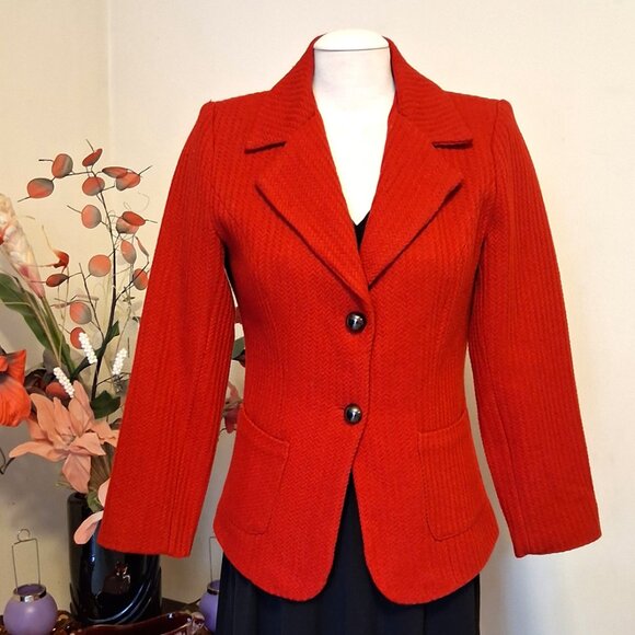 NWT Comfy Lined Red Blazer Jacket Spring Fall Winter Jackets Tag Size M 8 10 - Picture 2 of 12